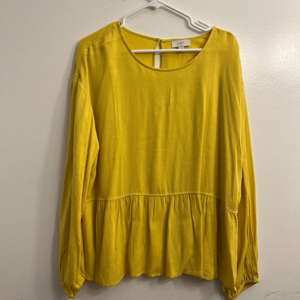LOFT Peplum Long Sleeve Blouse